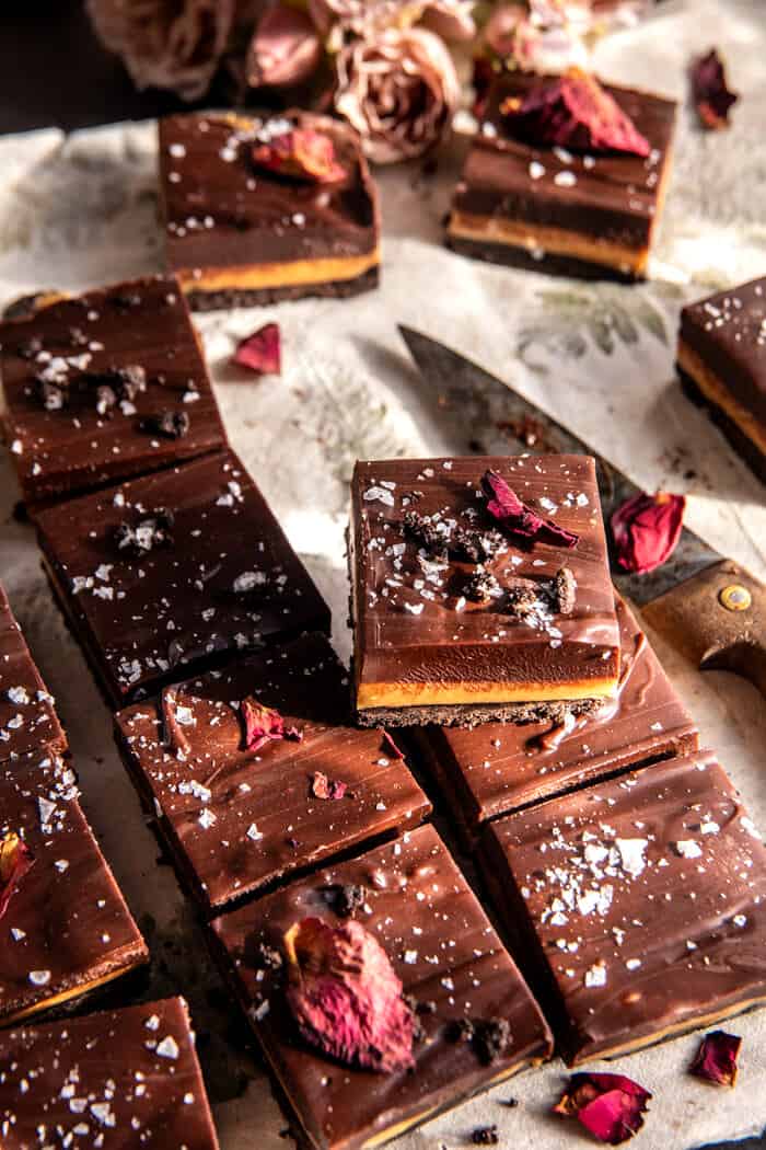 Chocolate Peanut Butter Fudge Bars. Half Baked Harvest