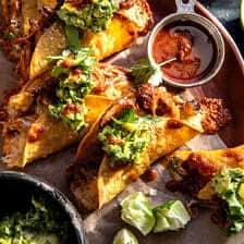Crispy Carnitas Tacos with Roasted Jalapeño Lime Avocado | halfbakedharvest.com