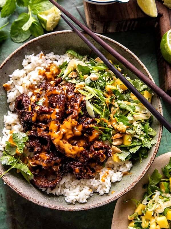 Curried Thai Beef with Peanut Sauce | halfbakedharvest.com