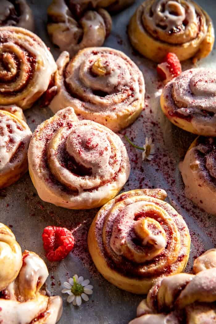 Glazed Raspberry Honey Sweet Rolls. - Half Baked Harvest