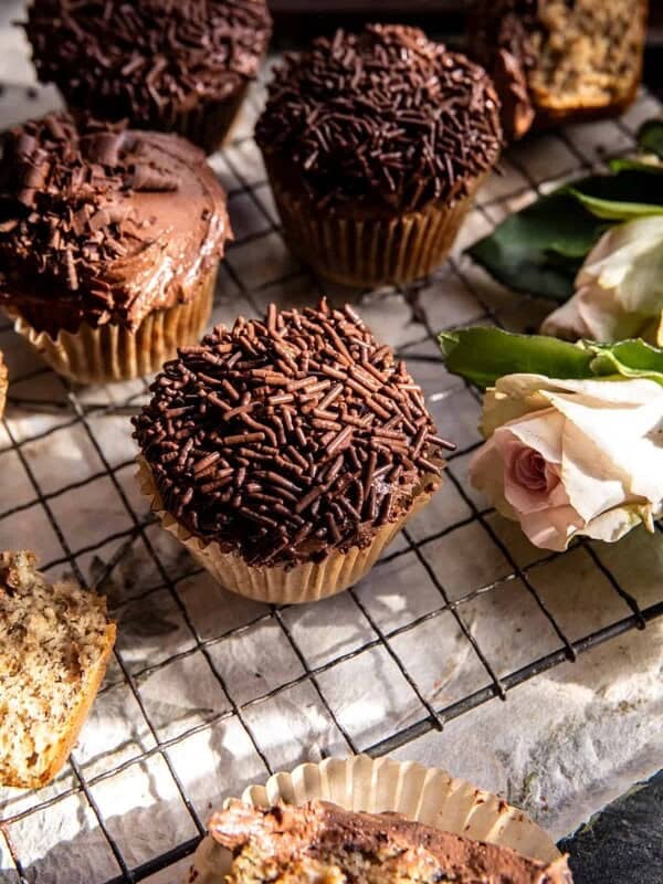 Easy Banana Cupcakes with Espresso Chocolate Frosting | halfbakedharvest.com