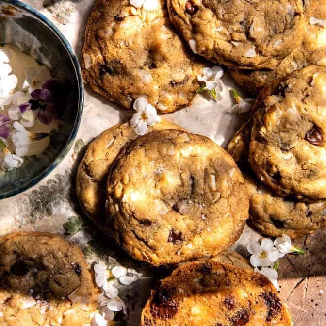 Coconut Brown Butter Chocolate Chip Cookies | halfbakedharvest.com
