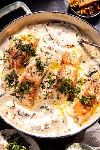 Creamy Garlic Butter Baked Salmon | halfbakedharvest.com