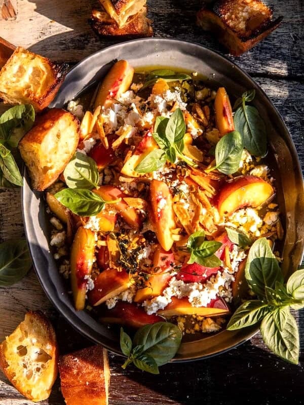 Garlic Oil Feta Dip with Peaches | halfbakedharvest.com