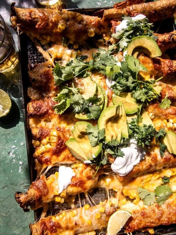 Sheet-pan Green Chile Chicken Taquitos | halfbakedharvest.com