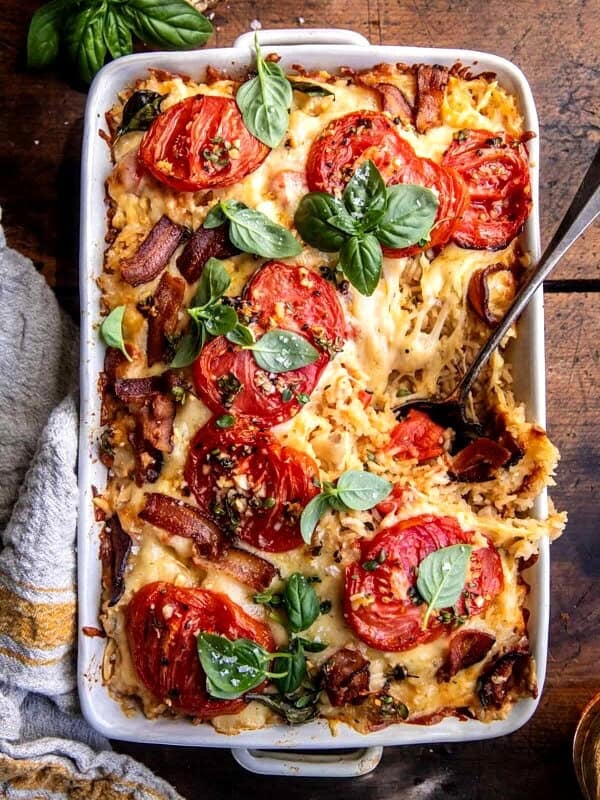 Tomato Cheddar Chicken and Rice Bake | halfbakedharvest.com