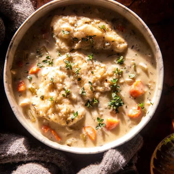 Crockpot Creamy Chicken and Dumplings | halfbakedharvest.com