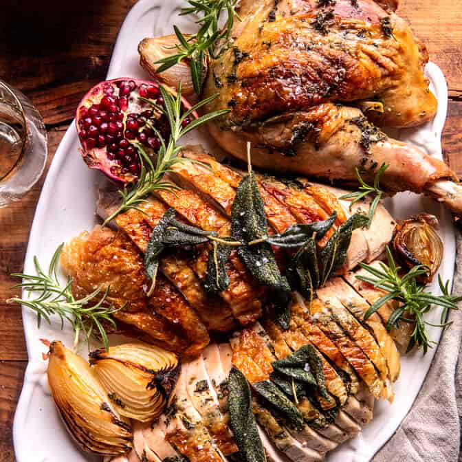 Herb and Butter Roasted Turkey Parts | halfbakedharvest.com