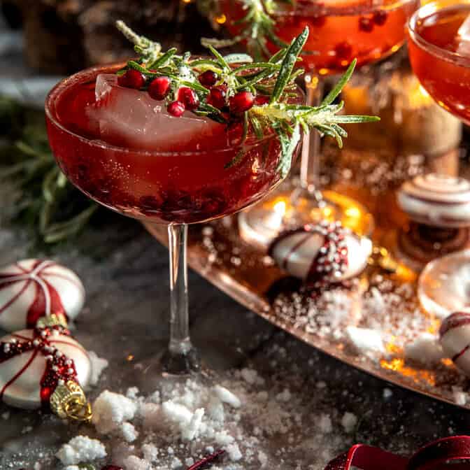 Sparkling Mistletoe Cosmo | halfbakedharvest.com