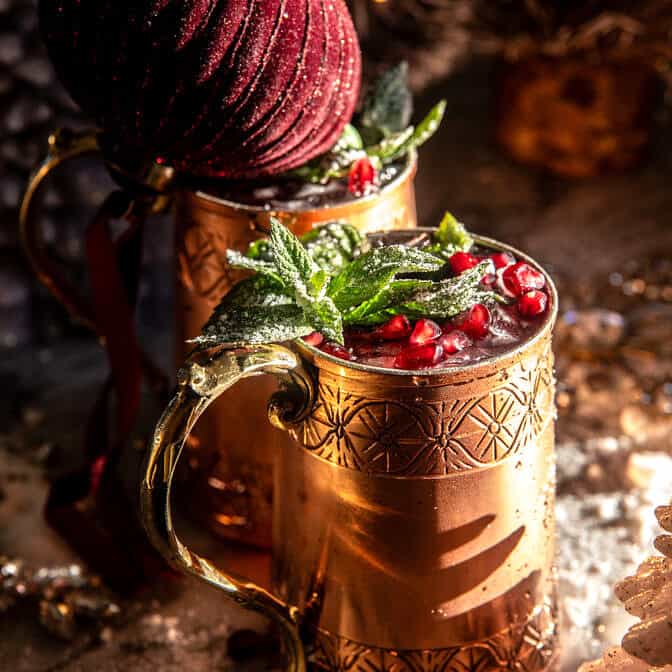 Spicy Ginger Pomegranate Moscow Mule | halfbakedharvest.com