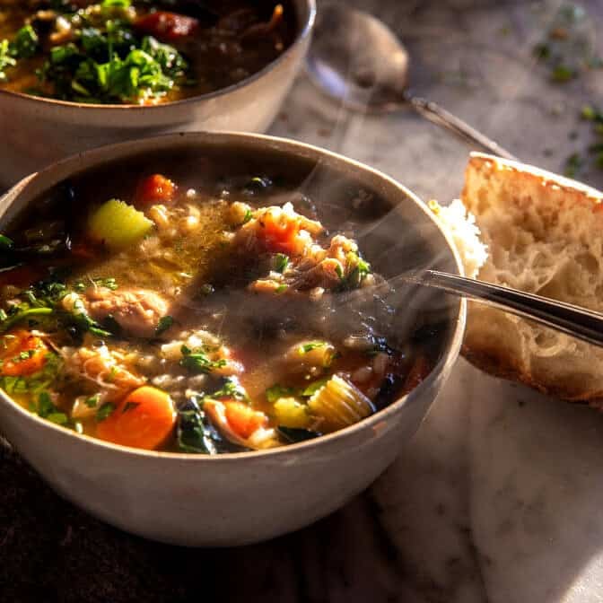 Crockpot Hearty Chicken and Rice Soup | halfbakedharvest.com