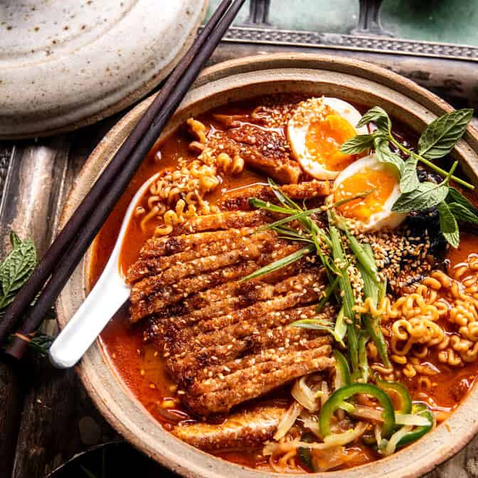 Sesame Peanut Chicken Katsu Ramen | halfbakedharvest.com