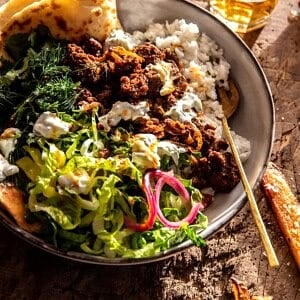 25 Minute Tzatziki Gyro Rice Bowls | halfbakedharvest.com
