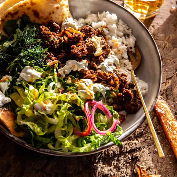 25 Minute Tzatziki Gyro Rice Bowls | halfbakedharvest.com