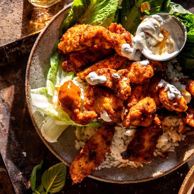 Sheet Pan Buffalo Ranch Chicken | halfbakedharvest.com