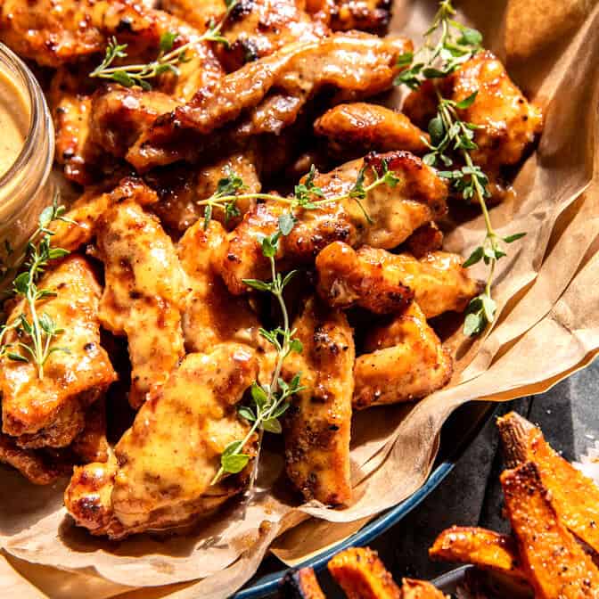 Baked Honey Mustard Boneless Wings | halfbakedharvest.com