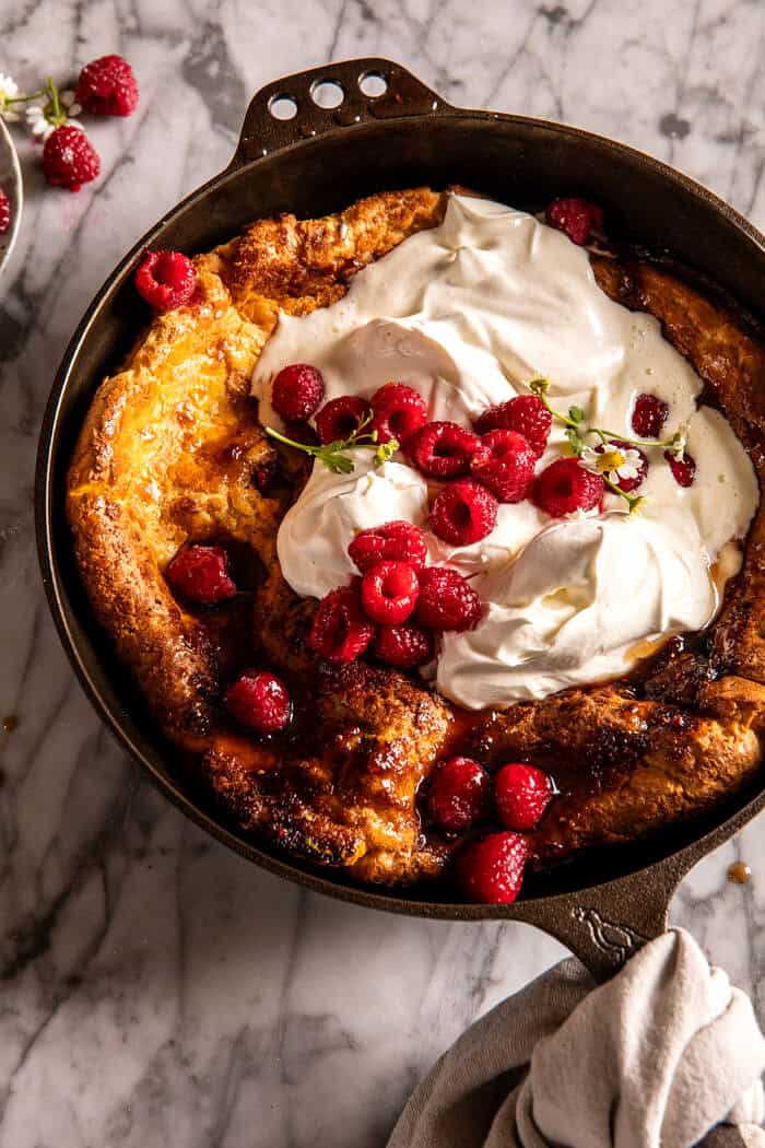 Smashed Raspberry Dutch Baby. - Half Baked Harvest