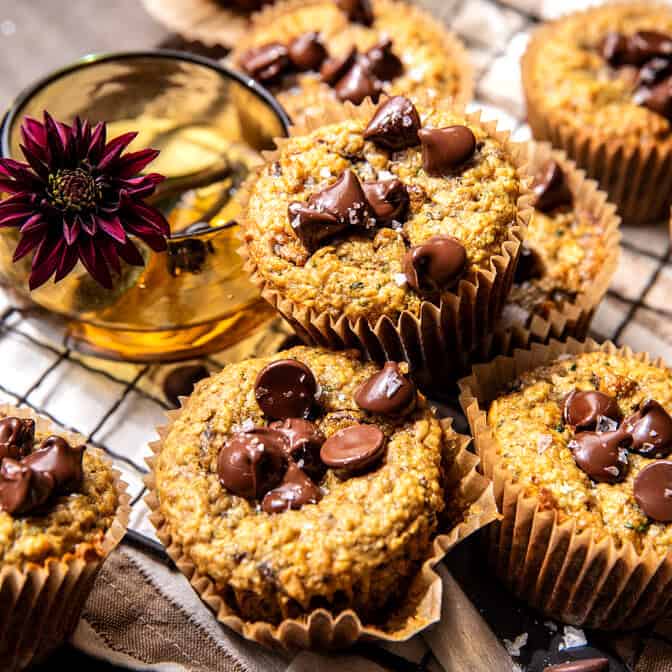 Blender Zucchini Chocolate Chip Oatmeal Muffins | halfbakedharvest.com