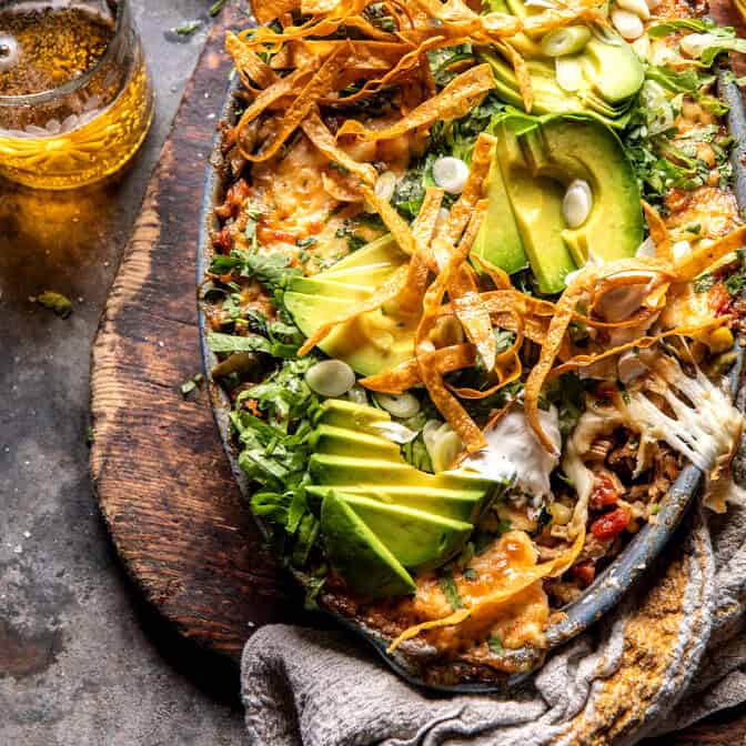 Mix and Bake Chicken Taco Casserole | halfbakedharvest.com