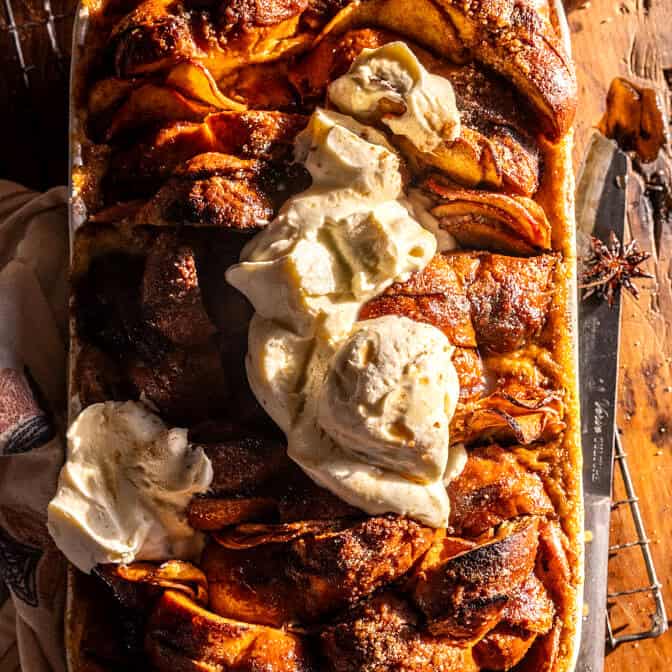 Baked Cinnamon Apple Butter French Toast | halfbakedharvest.com