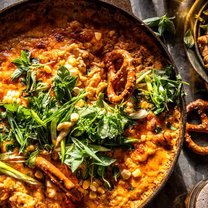 Buffalo Chicken Corn Dip | halfbakedharvest.com