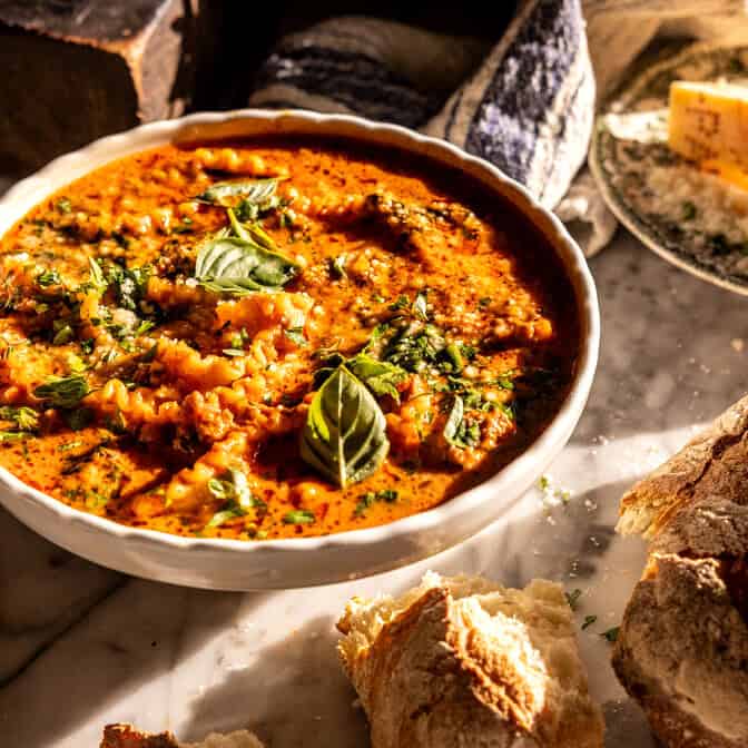 One Pot Creamy Italian Lasagna Soup | halfbakedharvest.com