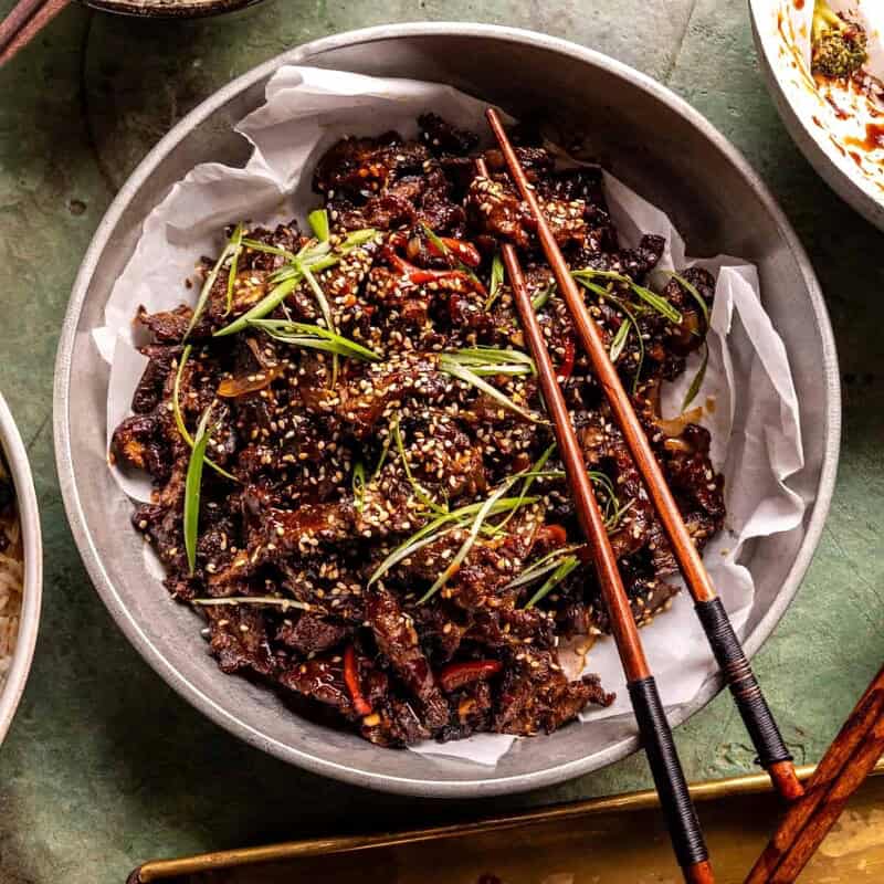 20 Minute Takeout-Style Sticky Sesame Beef | halfbakedharvest.com