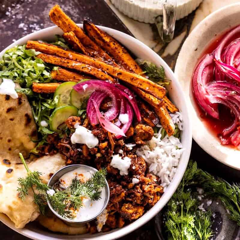 Quick Chicken Shawarma and Sweet Potato Bowls halfbakedharvest.com