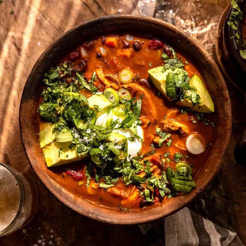 Healthy Cheddar Chicken Chili | halfbakedharvest.com