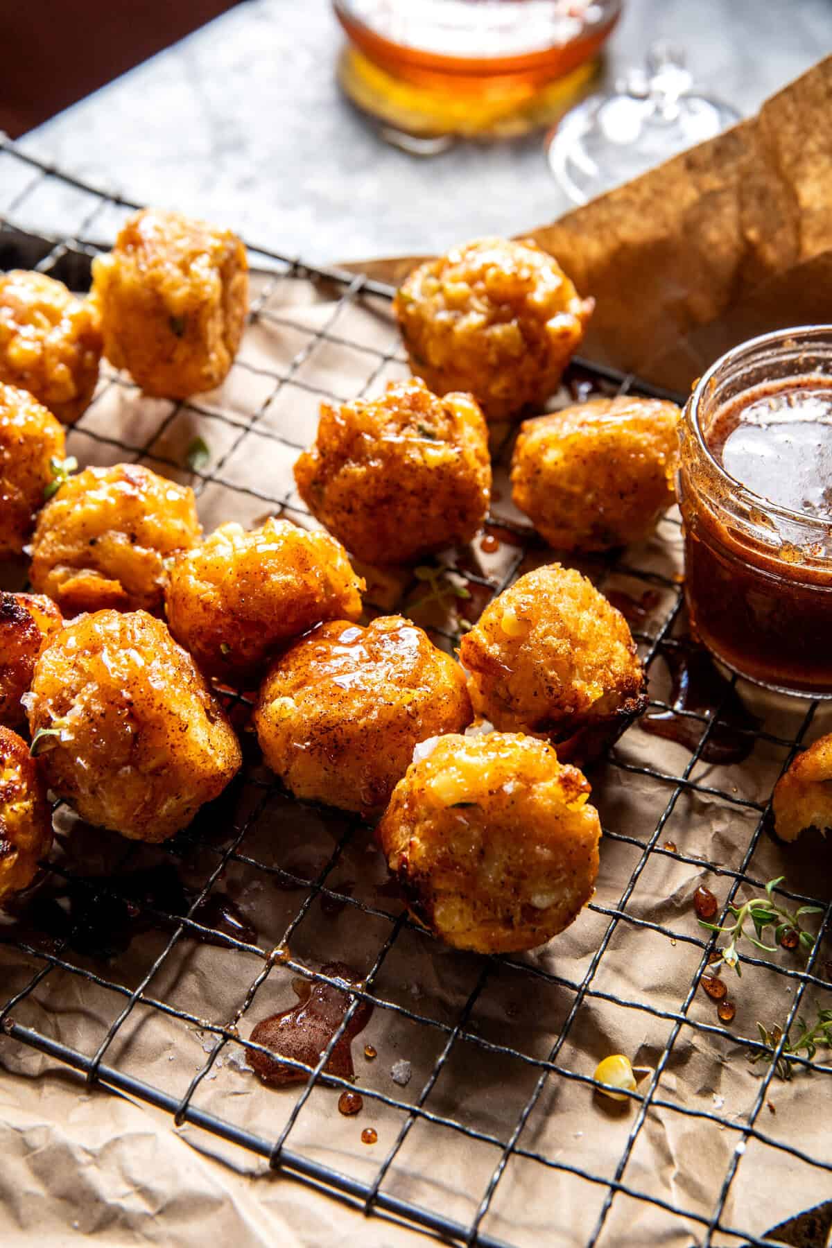 Easy Corn Fritter Muffins with Hot Honey | halfbakedharvest.com