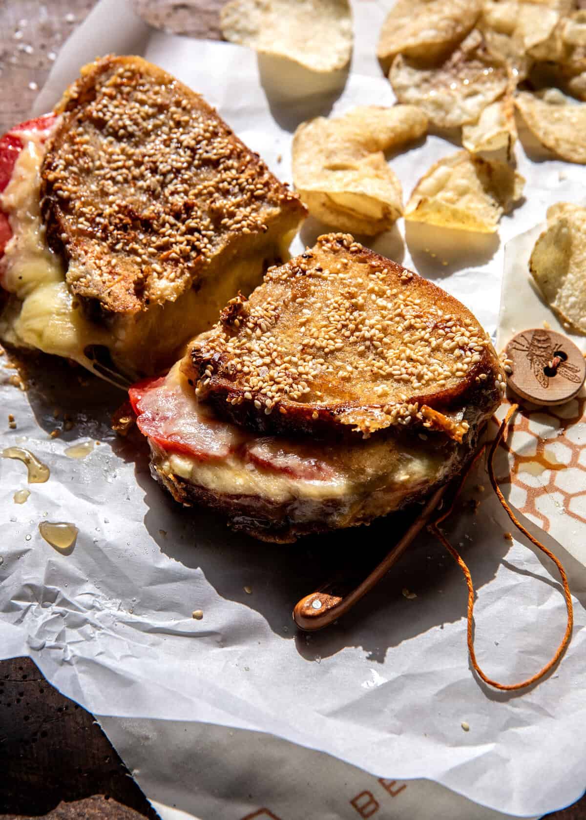 Everything Cheddar, Tomato, and Brie Grilled Cheese | halfbakedharvest.com