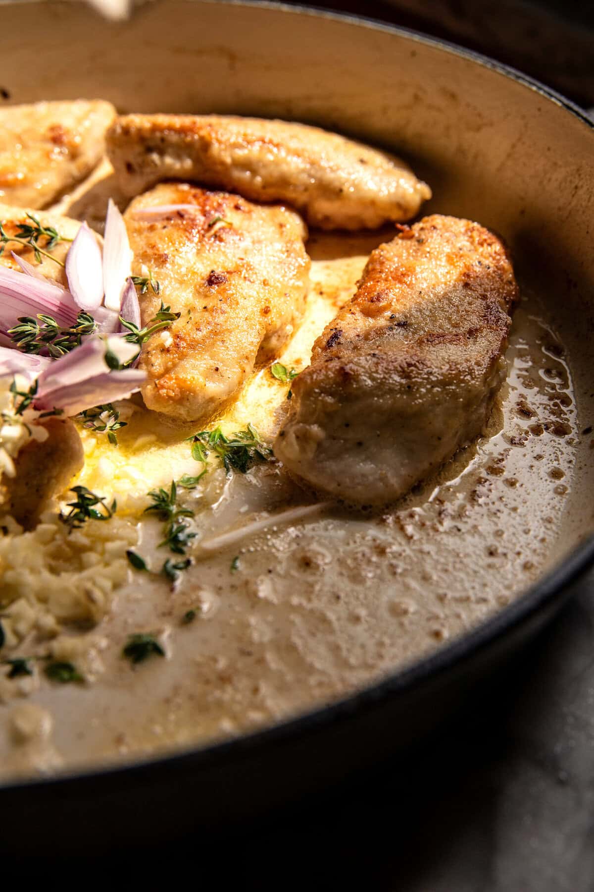 One Skillet Sun Gold Tomato Chicken and Orzo | halfbakedharvest.com