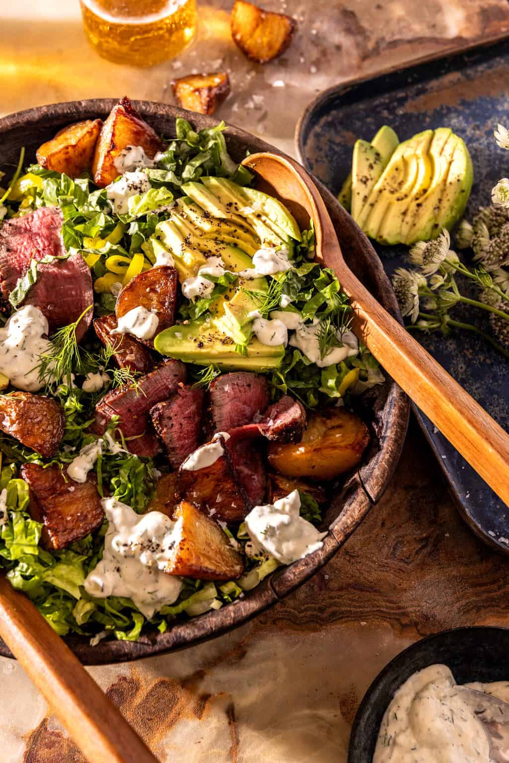 Steak and Crispy Potato Salad with Pickled Ranch. - Half Baked Harvest
