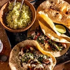 Fiesta Steak Fajitas with Creamy Jalapeno Verde Sauce | halfbakedharvest.com