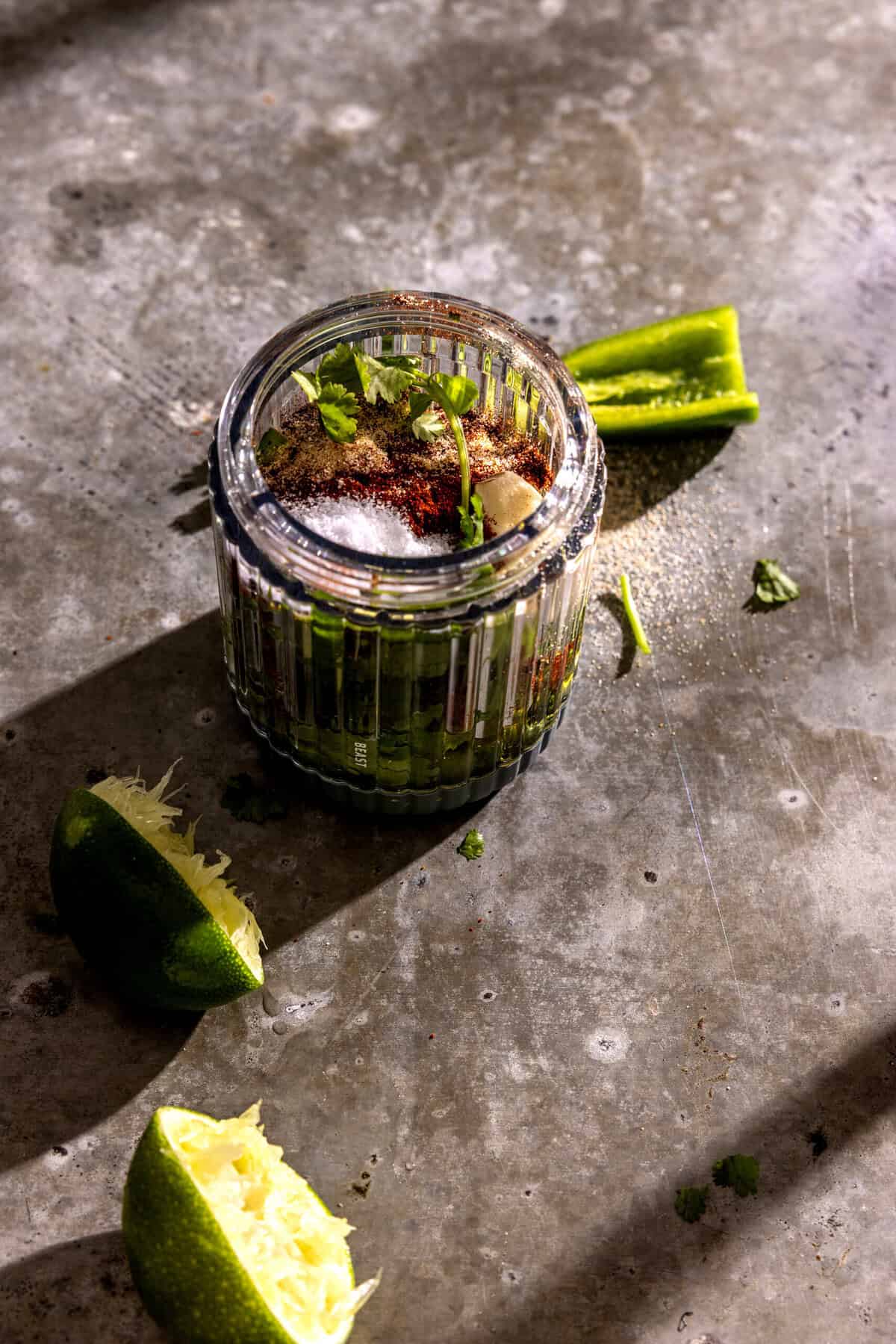 Fiesta Steak Fajitas with Creamy Jalapeno Verde Sauce | halfbakedharvest.com