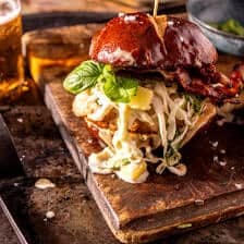 Teriyaki Chicken Burgers with Bang Bang Pineapple Slaw | halfbakedharvest.com