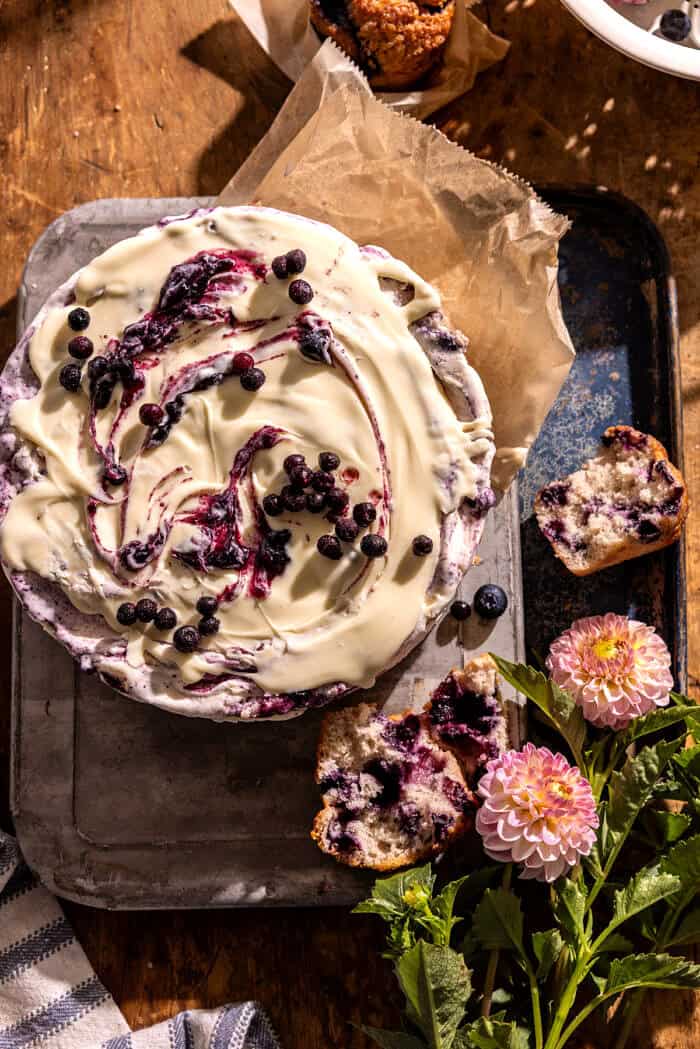 Blueberry Muffin Ice Cream Cake | halfbakedharvest.com