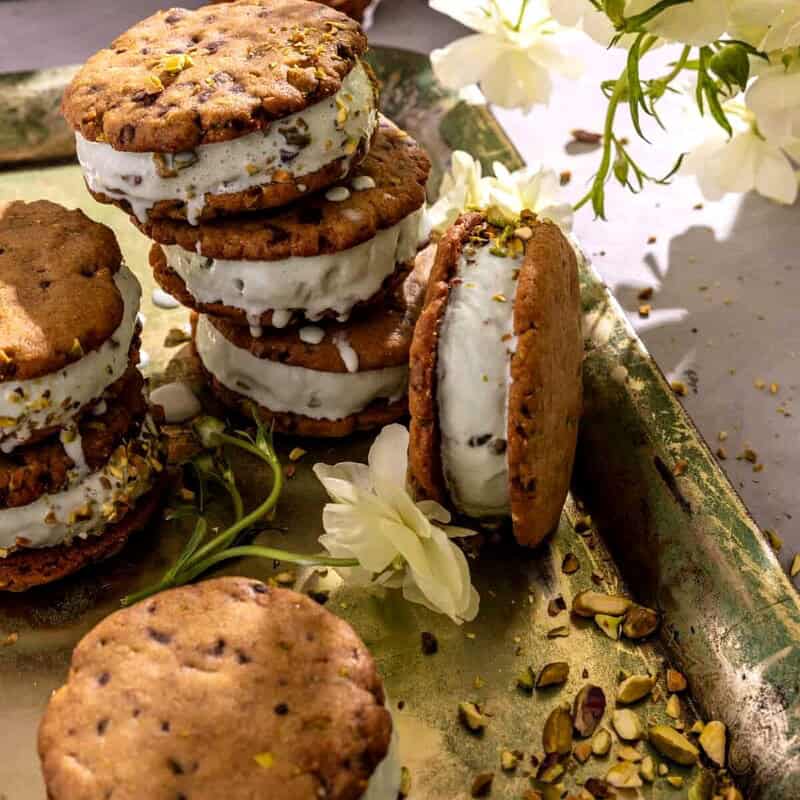 Pistachio Cookie Ice Cream Sandwiches | halfbakedharvest.com