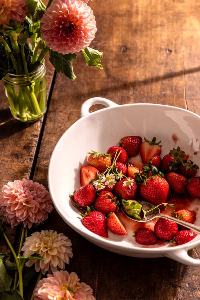 Strawberry Jam Shortcake Sheet Cake. - Half Baked Harvest