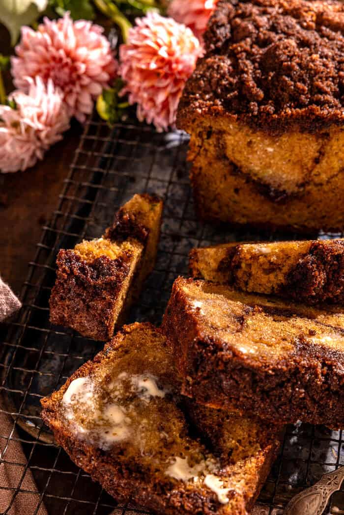 Cinnamon Crunch Zucchini Muffin Quick Bread | halfbakedharvest.com