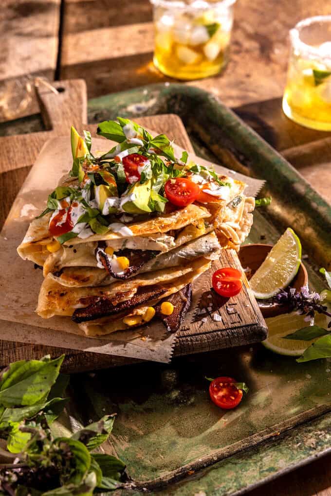 Cool Ranch Chicken and Bacon Quesadillas | halfbakedharvest.com