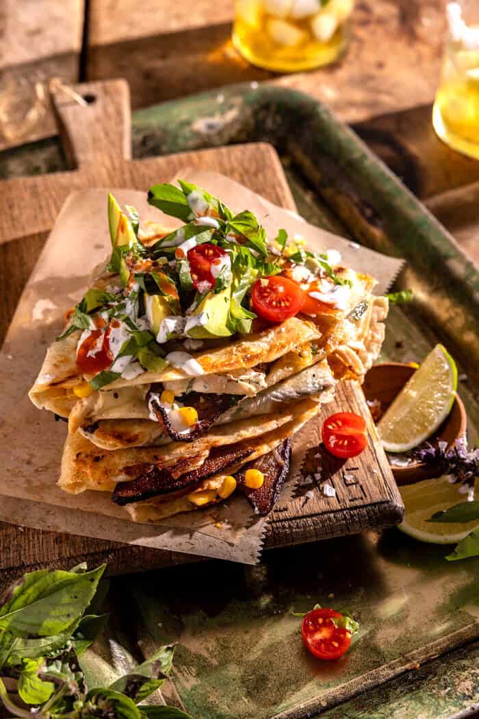 Cool Ranch Chicken and Bacon Quesadillas | halfbakedharvest.com