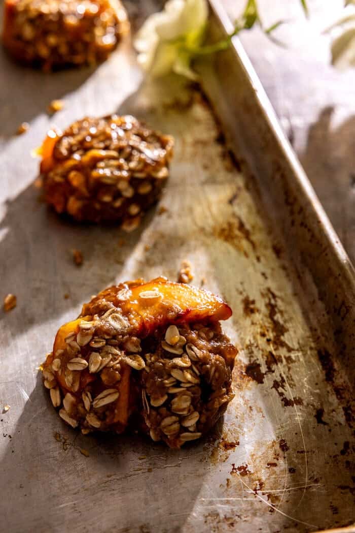 Iced Brown Butter Peach Oatmeal Cookies | halfbakedharvest.com