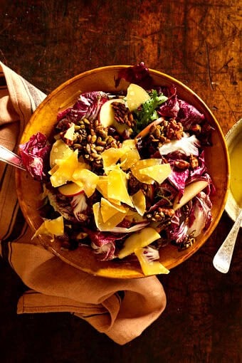 Radicchio Apple Salad with Maple Mustard Vinaigrette | halfbakedharvest.com