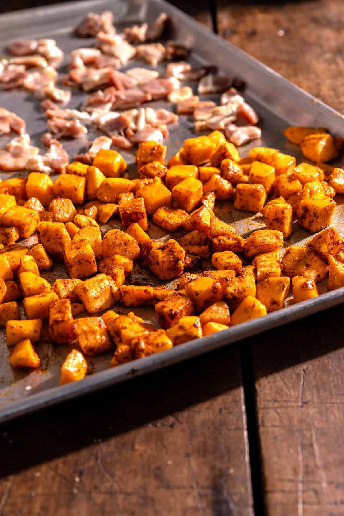 Roasted Butternut Squash Alfredo with Candied Bacon | halfbakedharvest.com