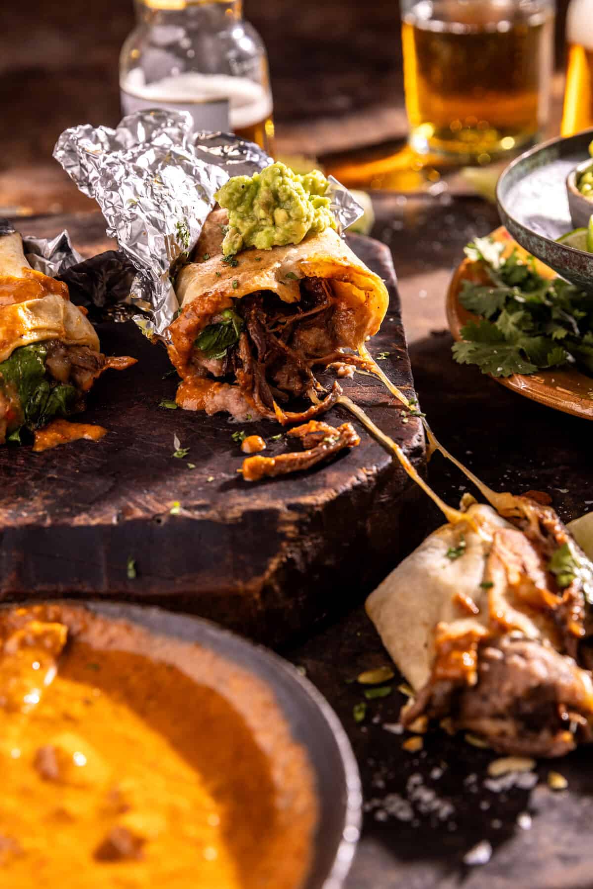 Shredded Beef and Cheese Burritos | halfabkedharvest.com