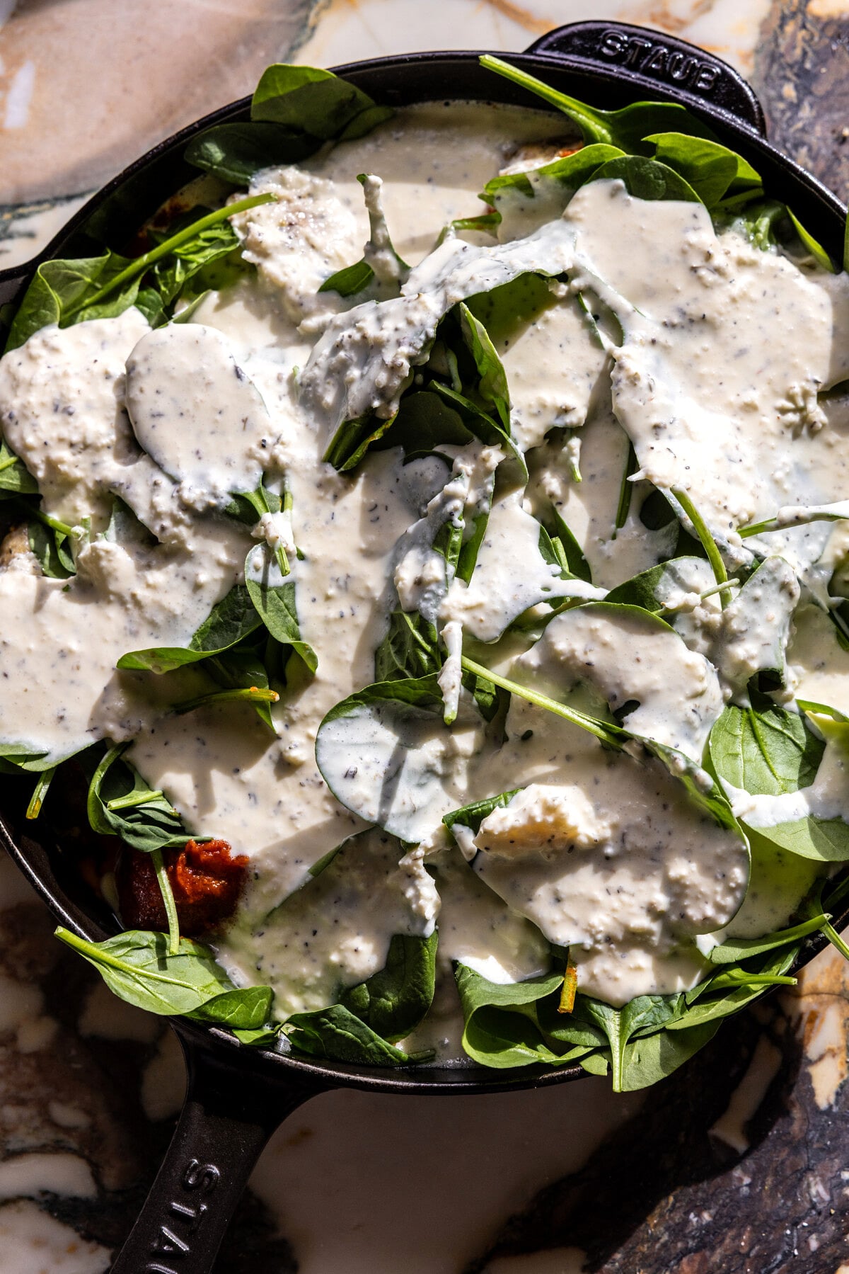 Baked Garlic Butter Spinach Chicken Parmesan Meatballs | halfbakedharvest.com