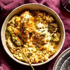 Crockpot Creamy Broccoli Cheddar Chicken Rice | halfbakedharvest.com