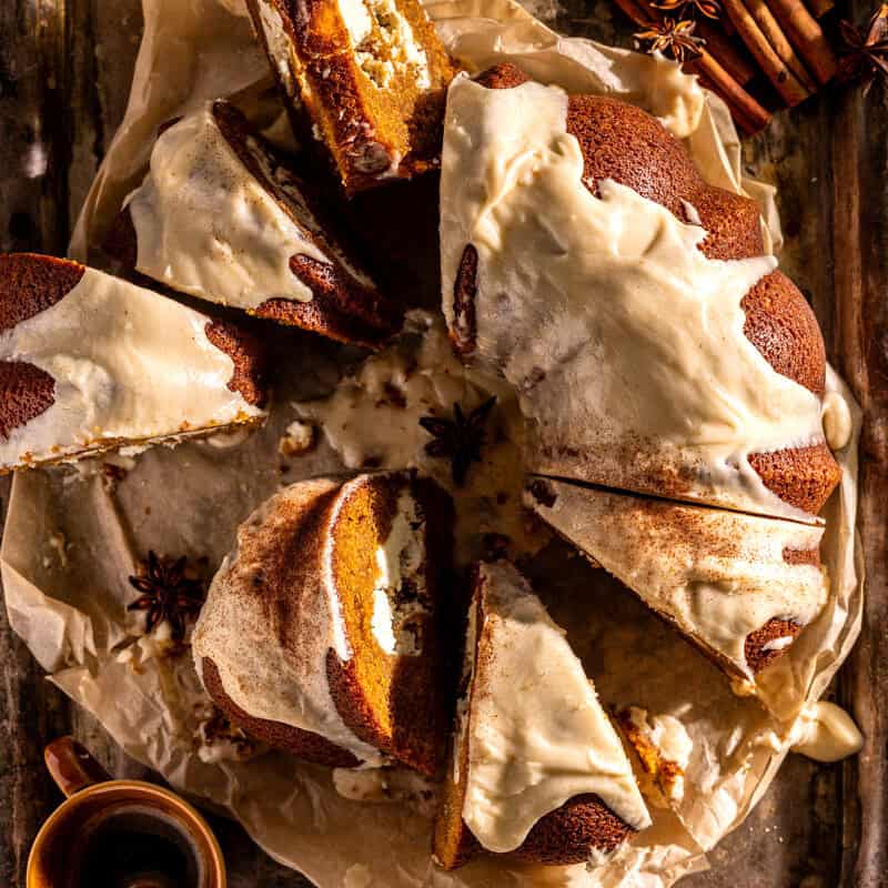 Soft Pumpkin Cream Cheese Latte Bundt Cake | halfbakedharvest.com