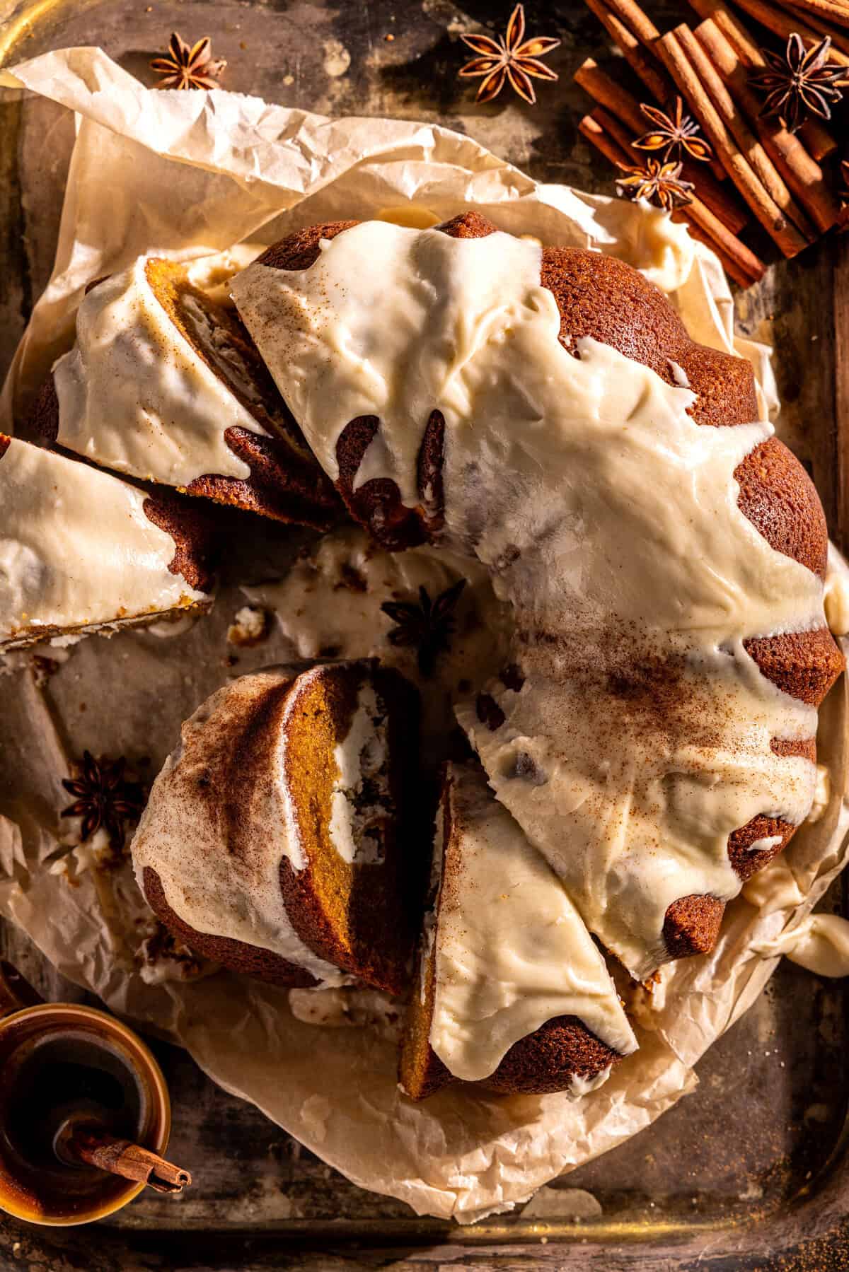 Soft Pumpkin Cream Cheese Latte Bundt Cake | halfbakedharvest.com